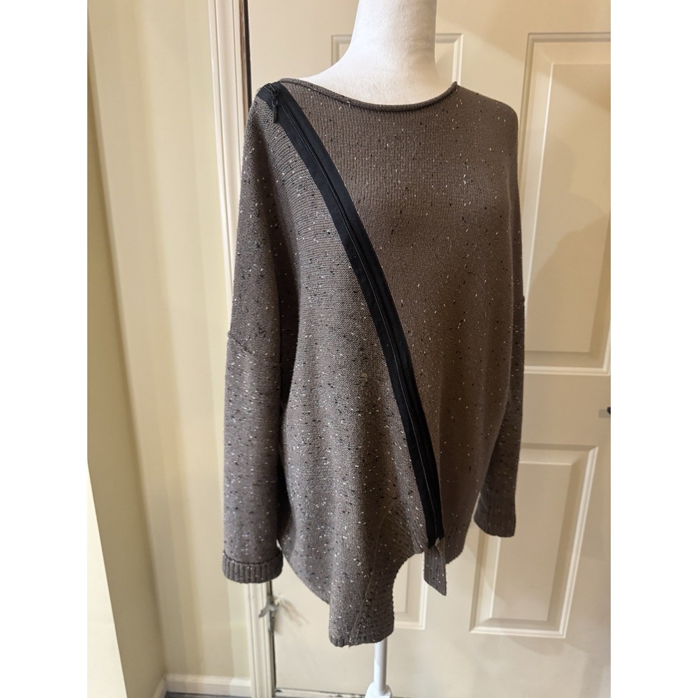 Ball Of Cotton BOHO ASYMMETRICAL OVERSIZED Zipper SWEATER/ TUNIC - Picture 5 of 7